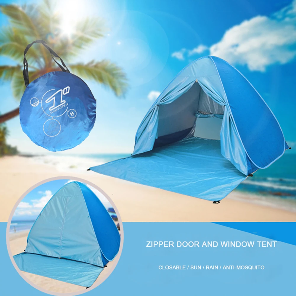 Automatic Instant Pop-up Tents for Outdoor Hiking 4 Season Tent 3 Seconds Automatic Opening Waterproof Sun Shelter Sunnychic Automatic 2-3 Persons Family Camping Tent
