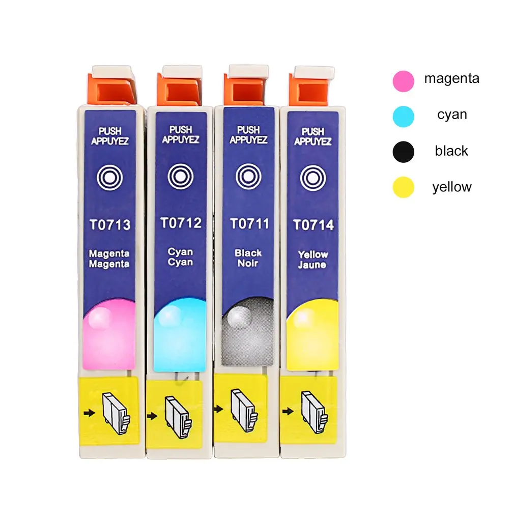 

Genuine T0715 Multipack Ink Cartridges For Epson T0711 T0712 T0713 T0714 4 Colors Easy to use water resistance