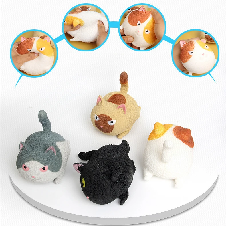 Angry Cat Squeeze Music Vent Doll Ball Soft Animal Fidget Hand Table Toy Decompression Squeeze Dog Pet Child Decompression Gift Fidget Toys Stress Relief Toys