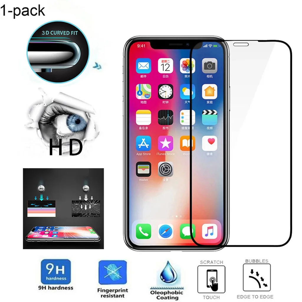 Защитная пленка для экрана IPhone 11 Pro Max 3D прозрачное полное Закаленное стекло