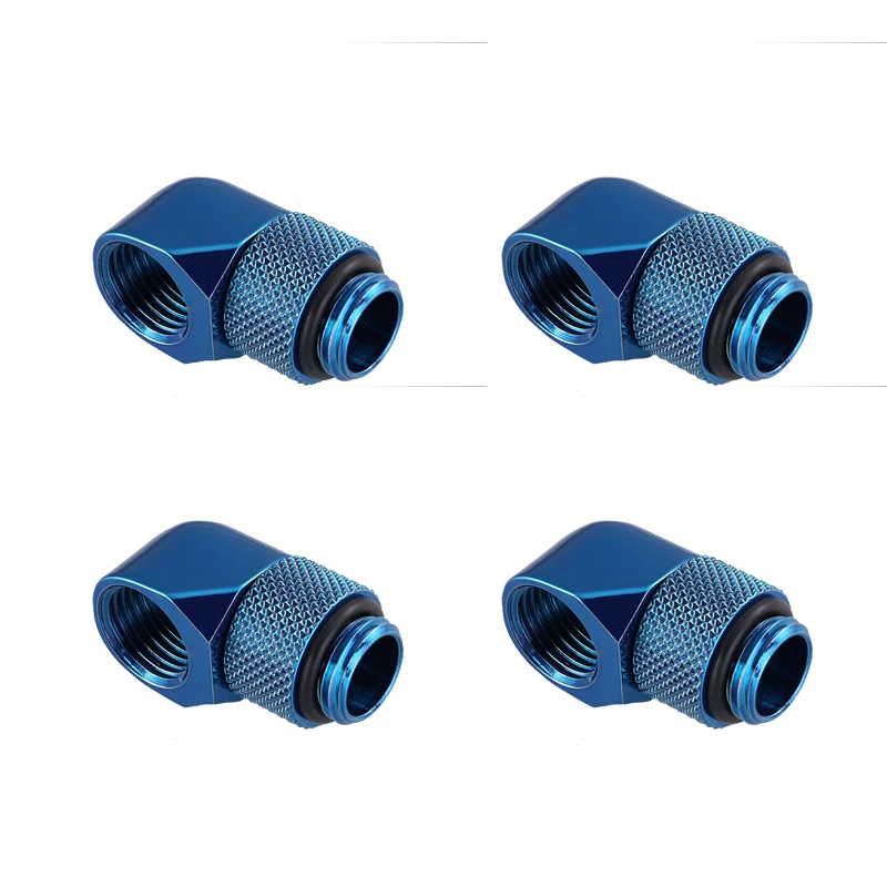 BYKSKI G1/4 ''90 градусов поворотный фитинг/латунь аксессуары воды адаптеры охлаждения медь - Цвет: blue