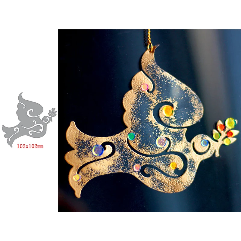 

Special Peace Bird Vibrant Leaves Graceful Hollow Ornament Metal Cutting Dies For DIY Scrapbooking Paper Cards Crafts New 2019