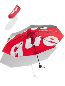 

Small Umbrella Folding Female Sunny Rain Dual-use Trend Sun Umbrella Parasol Umbrella Student 50% Sunscreen Umbrella Gift Ideas