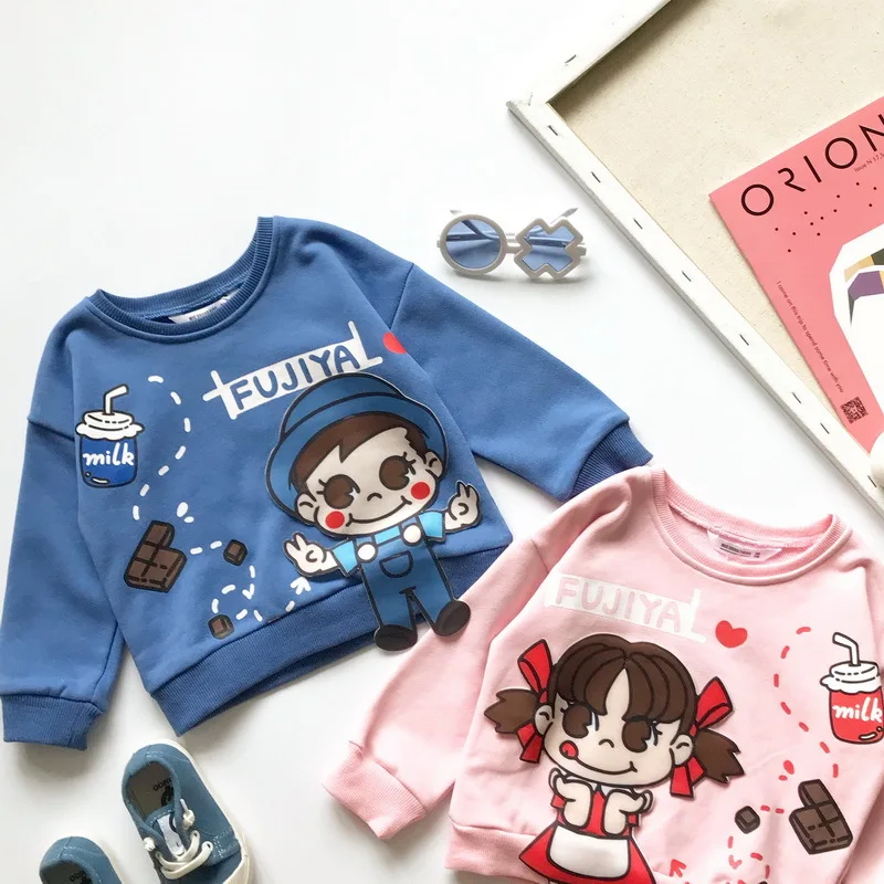 Tonytaobaby/осенне-зимнее платье; новая осенняя одежда для мальчиков и девочек; милая одежда с героями мультфильмов; хлопковый свитер для малышей