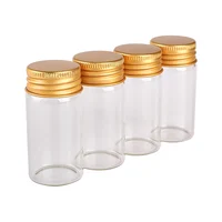 5pcs 25ml 30*60mm Glass bottle with Golden Aluminum Caps Glass Jars Glass vessels Spice Jars Glass Jars for Ink/Perfume 1