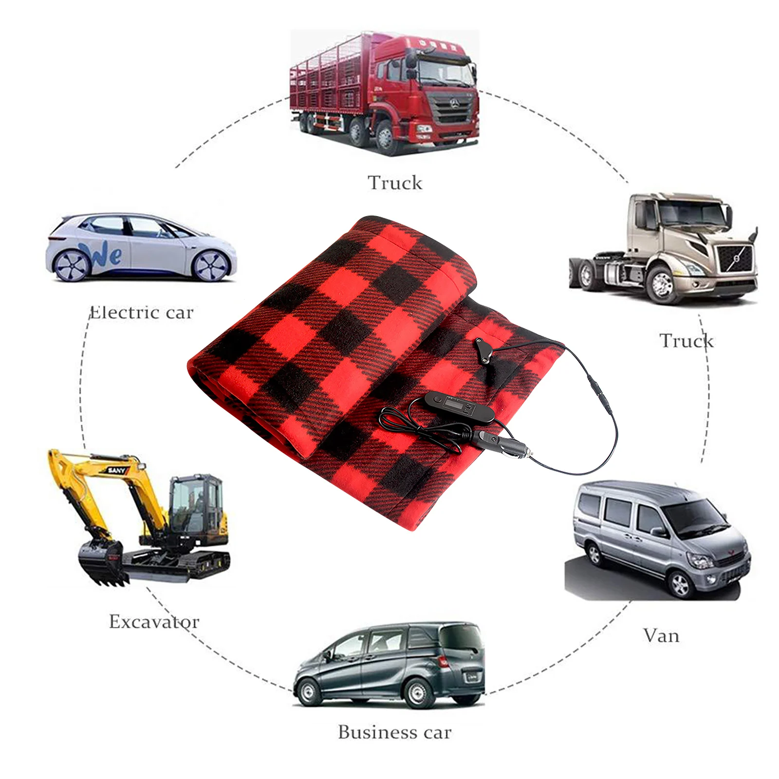 12V Electric Car Blanket Energy Saving Warm Car Heating Blanket Autumn Winter Travel Camping Electric Accessories