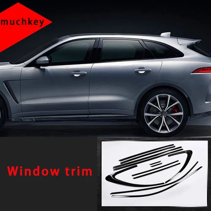 

For Jaguar f-pace Window trim Black titanium molding trim 12pcs