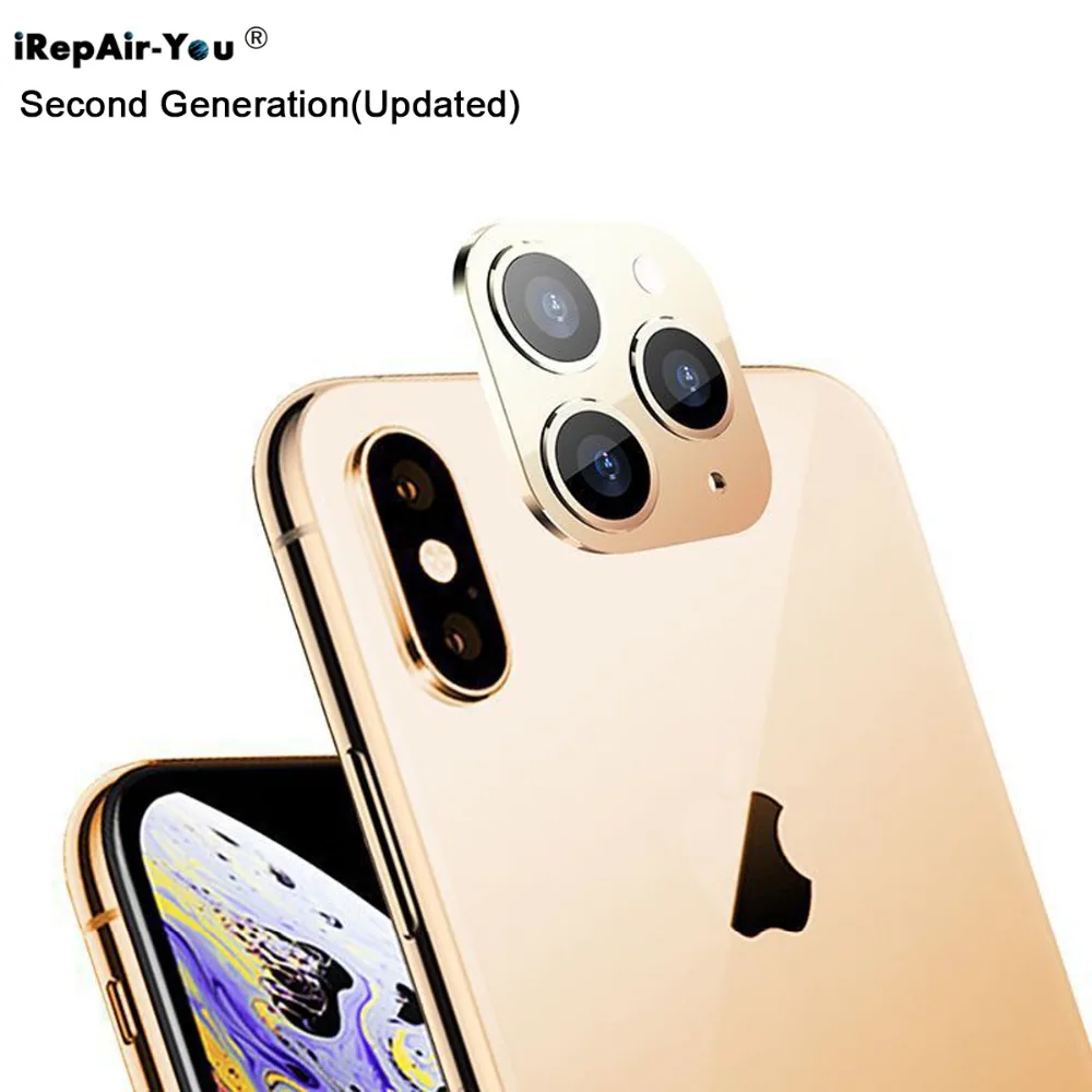 Второе поколение задней камеры Защитная пленка для объектива iPhone X XS Max выглядит как 11Pro для iPhone 11Pro поддельная наклейка для камеры
