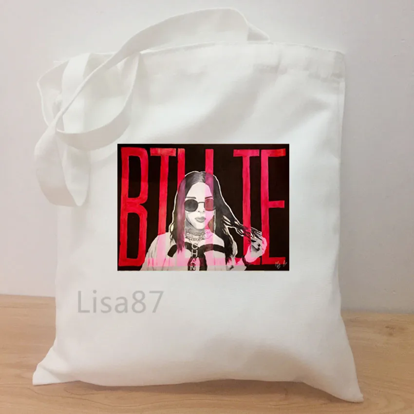 Bad Guy Billie Eilish женская сумка на плечо Повседневная парусиновая когда мы все засыпаем куда мы идём напечатанная Сумка-тоут сумка для покупок