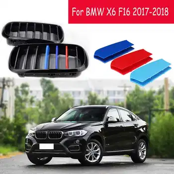 

3pcs 3D Car Front Grill Trim Strip Cover Sticker Buckle Racing Grille Decoration For BMW X6 F16 2017-2018