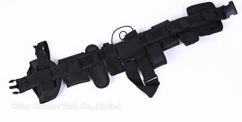 Multifunctional Police Heavy Duty Belt Outdoor Training Security Military Tactical Belts With 10 Holster Magazine Pouch Set