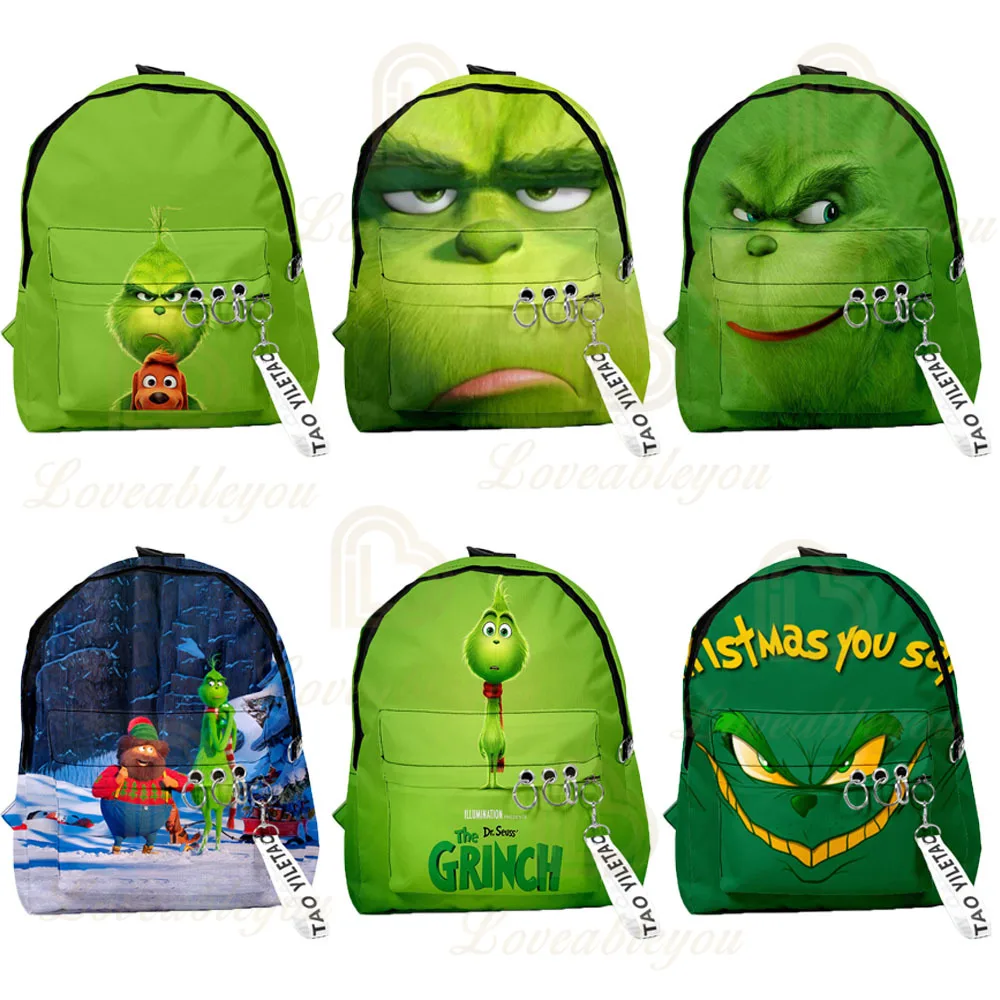 

Grinch 2020 New 3D Design Children Backpacks Girl Boys Backpack Kids School Bags Cartoon Bag Women Travel Bag