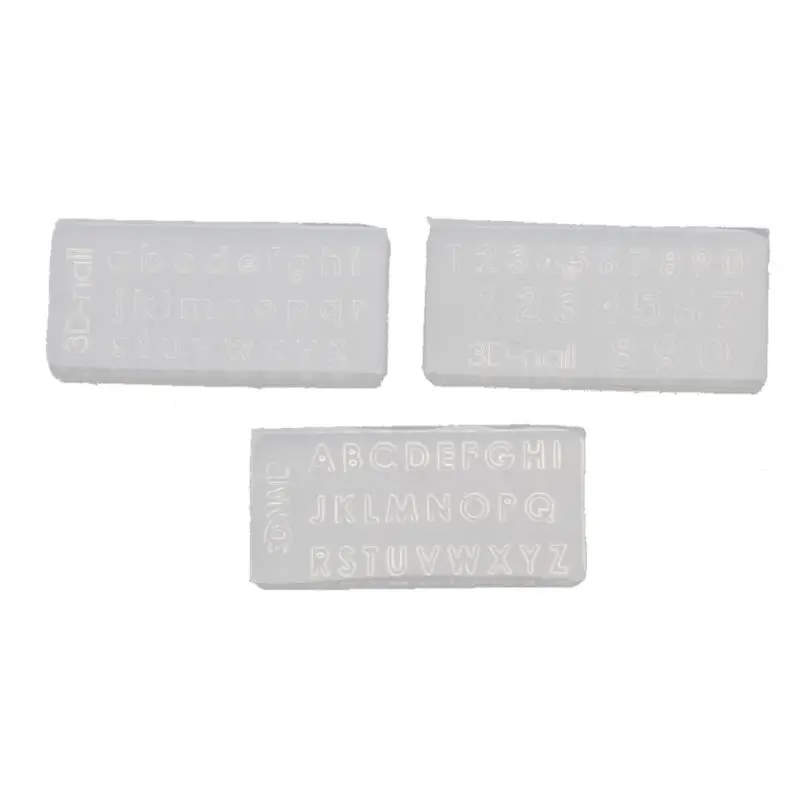 

3Pcs Small Size Numbers Letters Mold Kit Alphabet Pendant UV Resin Silicone Mold Jewelry Making Tools Nail Art Crafts