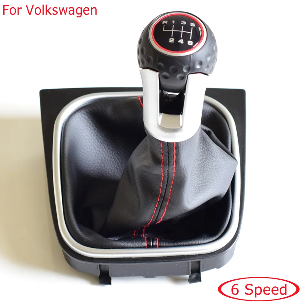 Новые автомобильные аксессуары для Volkswagen VW Golf 6 MK6 GTI GTD R20 2009-2013 ручной 5 скоростей Рычаг переключения передач гандбол гетры загрузки - Название цвета: 6 Speed