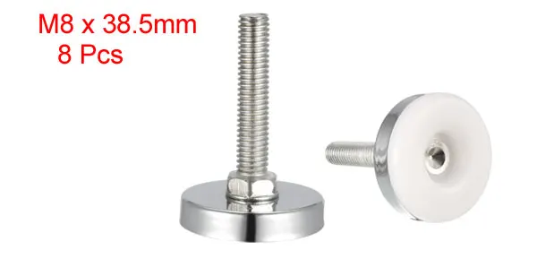 M8 x 38.5mm 8Pcs Uxcell мебельные нивелиры, 16 мм до 45 мм Регулируемая высота M8 x 38,5 мм с резьбой, 8 шт - Цвет: M8 x 38.5mm 8Pcs