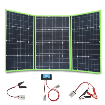 

Xinpuguang Brand 150w 20v mono solar panel flexible foldable 50w*3 for home charger kit controller 5v usb for 12v battery china