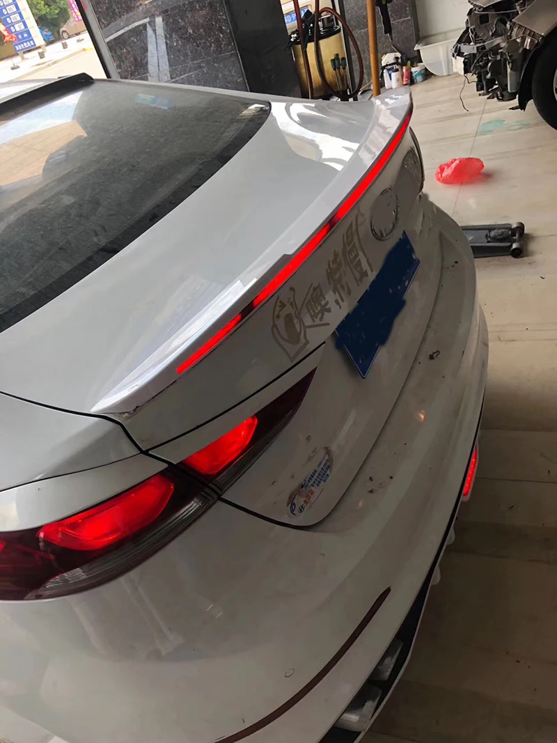 Для HYUNDAI Elantra 1 шт. заднее светодиодное заднее крыло высокое качество заднее крыло задний спойлер рамка пластина отделка