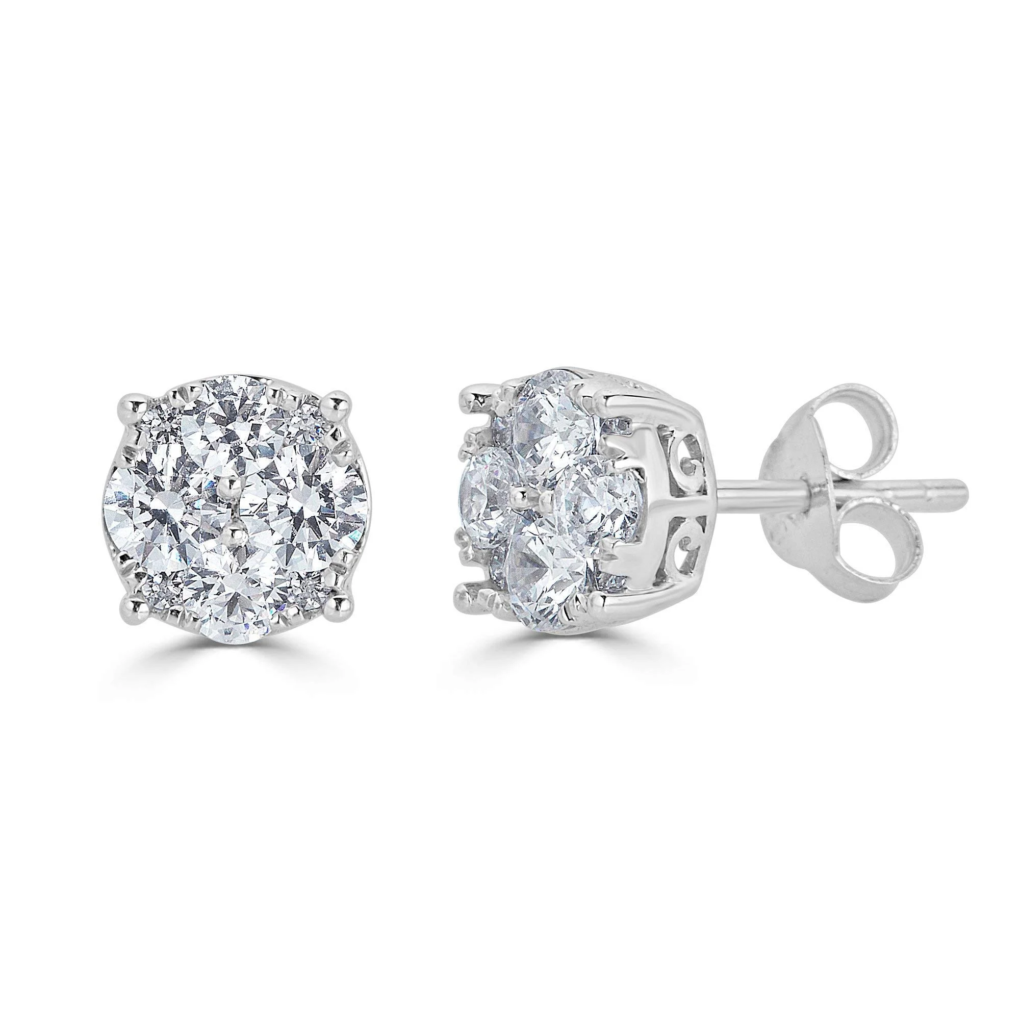 1/2Ct серьги гвоздики с бриллиантами комплект из стерлингового серебра| |