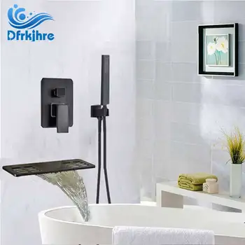 

Bathroom Shower Set Faucet Black Bronze Rain Shower Two ways Valve Shower Mixers Tap Bath Faucet Wall Mounted Bathtub Shower Set