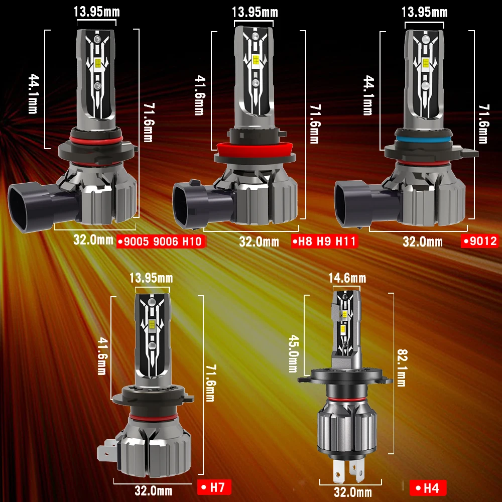 2 Stücke Led Scheinwerfer H4 Hi/lo Strahl Led Lichter 1:1