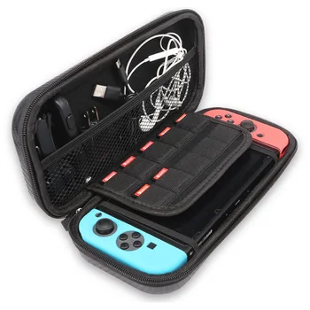 

For Nintendo Switch Carrying Case Carbon Fiber Hard Shell Portable Pouch Travel Bag(Black)