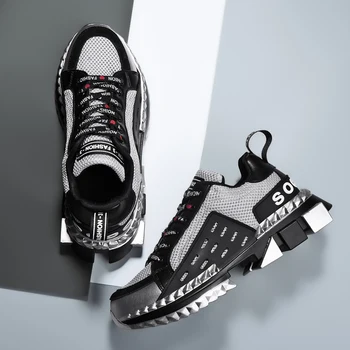 

new Breathable Mesh Running Shoes for Men Shoes Slip-on Trainers Black Men Thick bottom women Sports Shoes Outdoor Walking Shoes