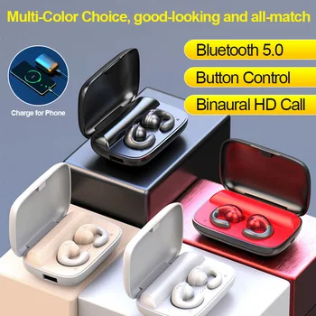 

TWS S19 Bluetooth Earphone Wireless Headsets Bone Conduction Hifi Stereo Sound Soft Wearing Sport Earphone Charge Smart Phones