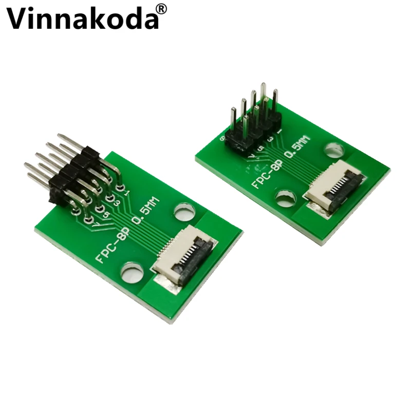 2PCS FFC/FPC adapter board 0.5MM-8P to 2.54MM welded 0.5MM-8P flip-top connector Welded straight and bent pin headers