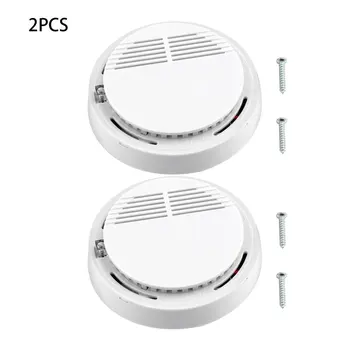

2Pcs Fire Smoke Detector Alarm Sensitive Tester Home Security System Cordless Wireless Family Guard Home Independent Alarm