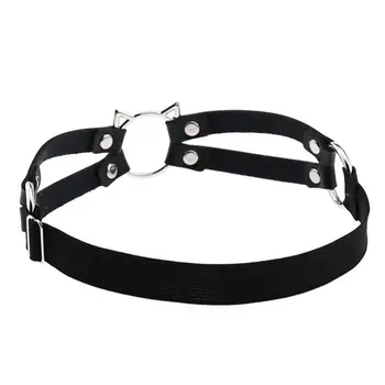 

Womens Sexy Faux Leather Leg Belt Hollow Out Cat Anti-Slip Thigh Ring Harness