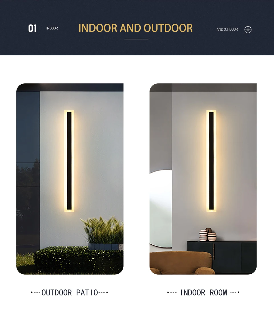 Waterproof Modern LED Wall Light - Irene for Indoor and Outdoor