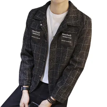 

2019 Autumn New Fashion Pattern Male Major Figure Printing winter Jacket hip hop streetwear Sale Best Standard Black Long Plaid