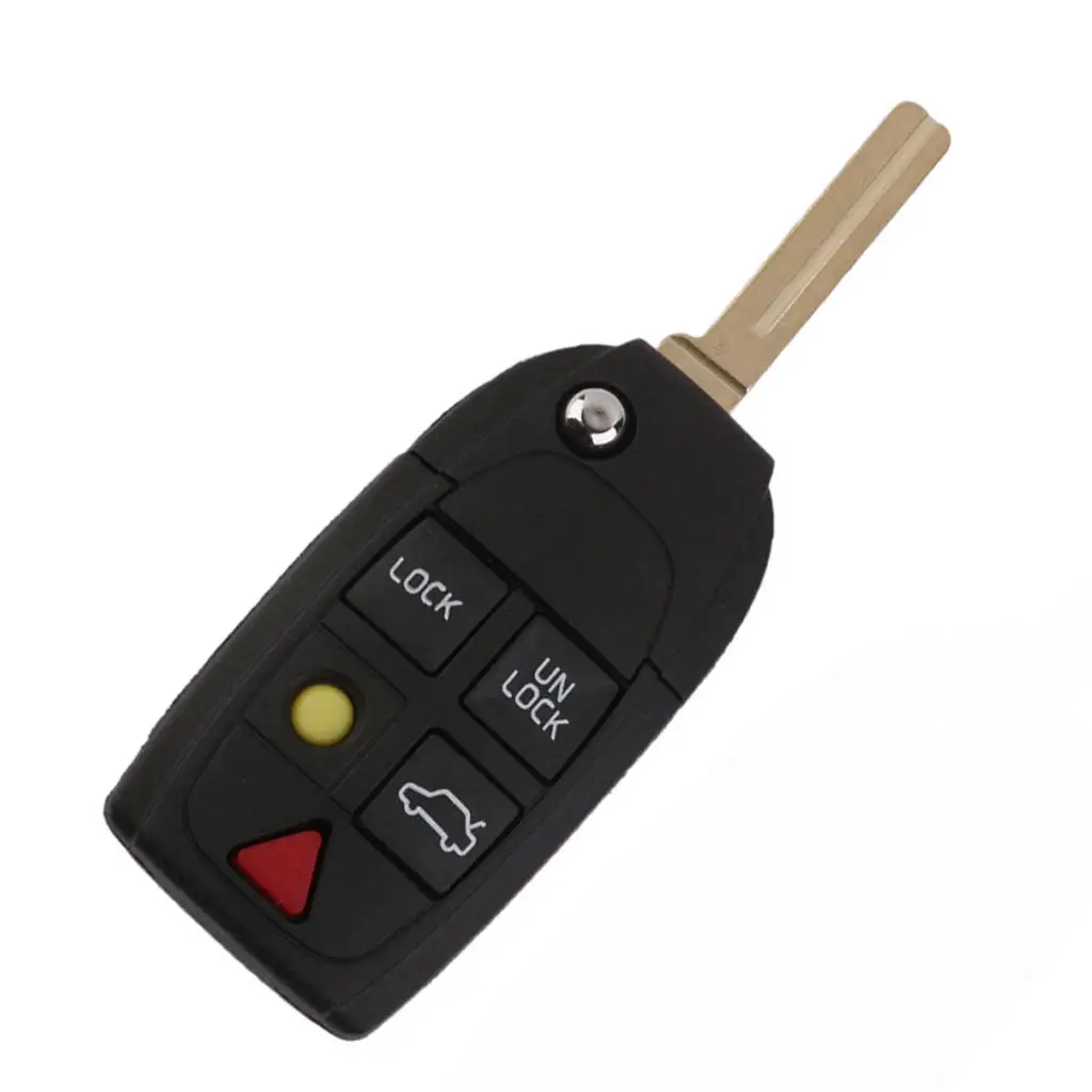 5 Button Keyless Remote Control Flip Key Blank Shell For VOLVO S60 S80