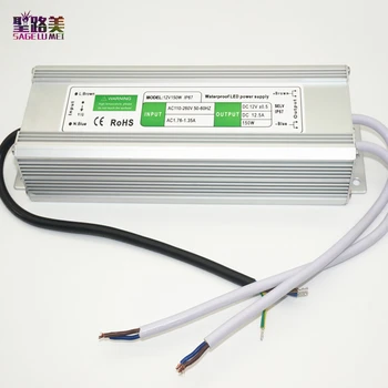 

Free shipping DC12V 150W 12.5A Waterproof rainproof Electronic LED Driver AC110V-260V led strip lights transformer Converter