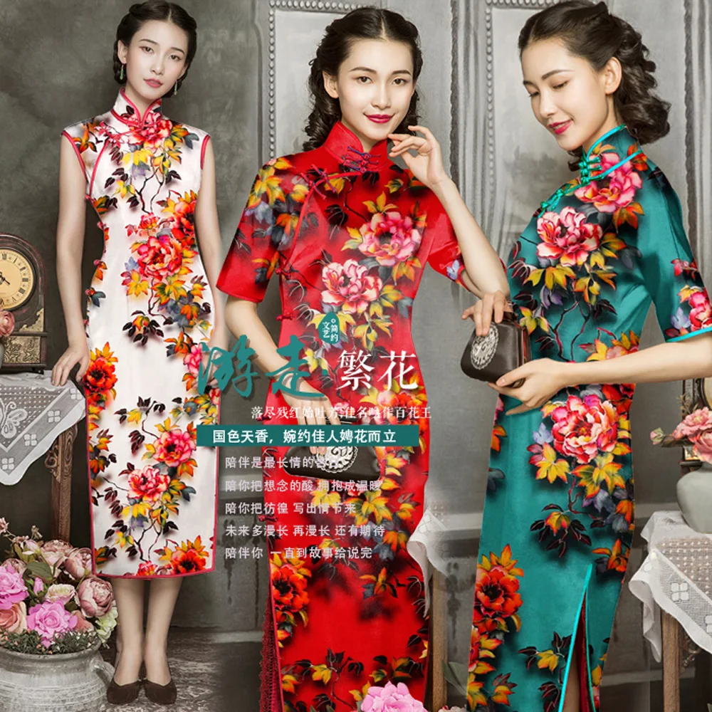 Печатный шелк стрейч-сатин 118 см Ширина 19 momme/чистый шелк Ткань для шитья платьев женские вечерние ночные платья