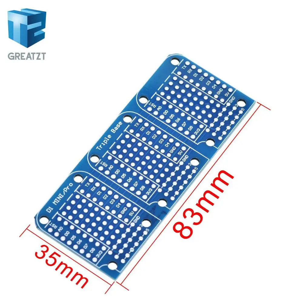 Модуль платы GREATZT Tripler Base V1.0.0 с контактами D1 Mini Active компоненты Интегральные