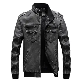 

Autumn Winter New Men Leather Jacket Killer Vintage Motorcycle Faux Leather Coat Fashion Pu Plus Size L -6xl Bomber Jacket Mens