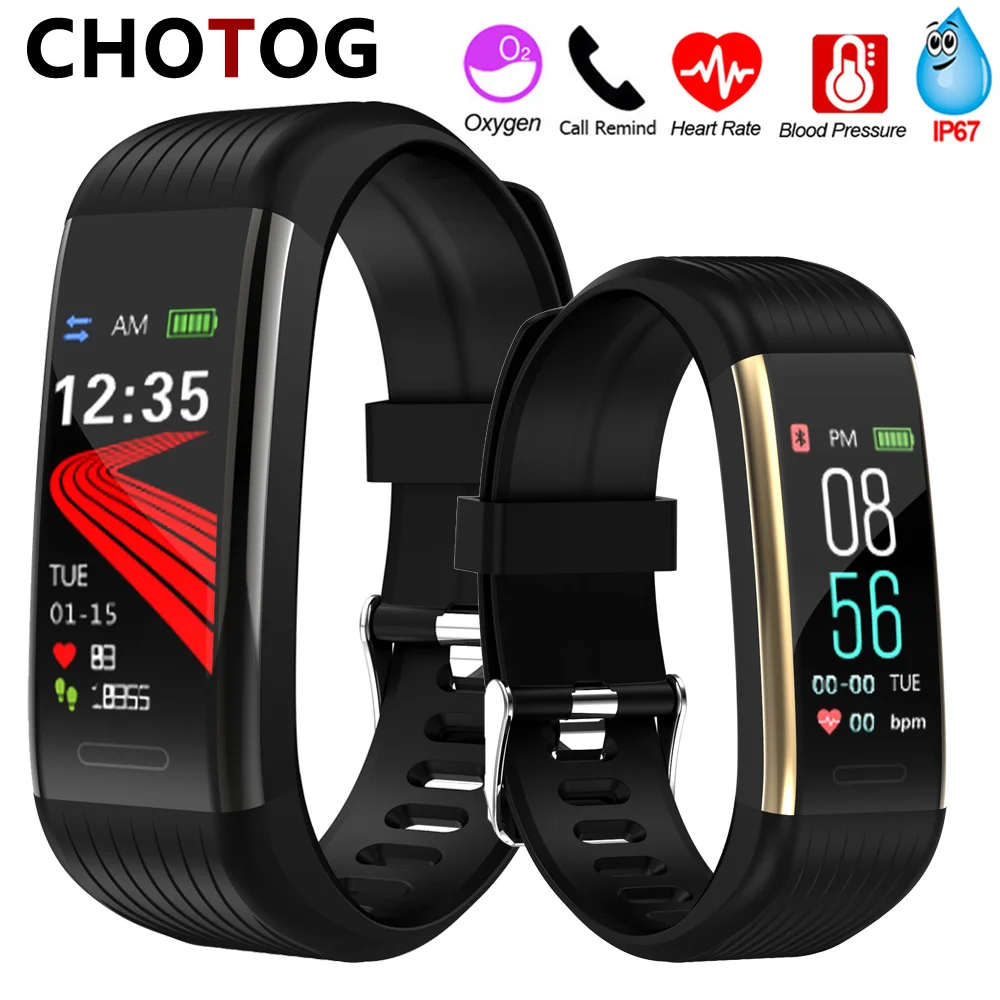 

Fitness Tracker IP67 Waterproof Smart Bracelet Men Women Fitness Bracelet Blood Pressure Heart Rate Monitoring Smart Band Watch