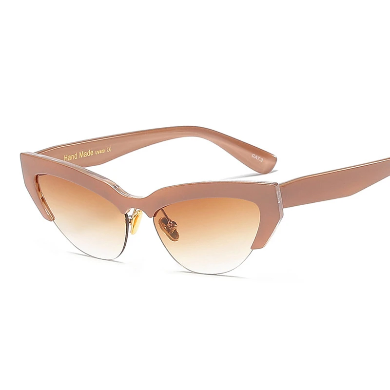 NO4. Europe and the United States colorful half frame picture frame cat eye sunglasses hot models wild women sunglasses glasses - Цвет линз: NO4.