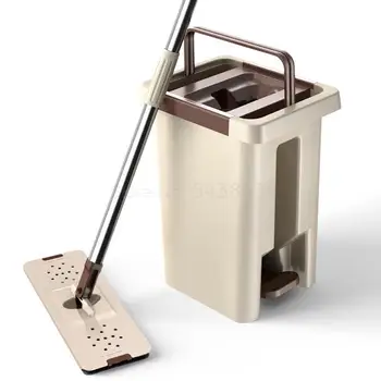 

Mop bar rotation universal hand-free wash mop bucket home mopping artifact one drag dual-use net red lazy mop net