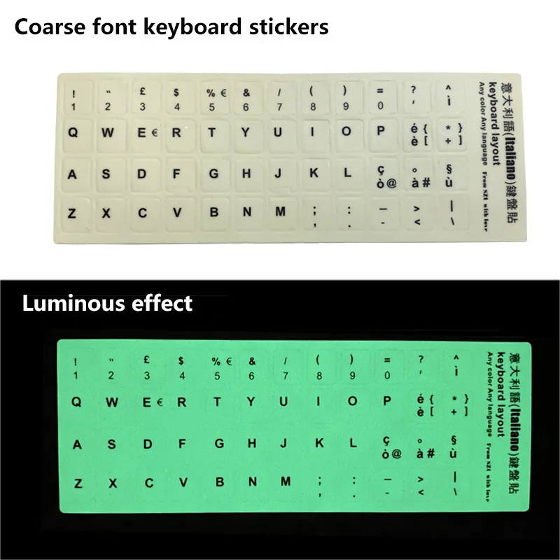 SR Luminous włoski arabski koreański niemiecki hiszpański francuski japoński angielski hebrajski tajski język naklejki na klawiaturę okładki skórki