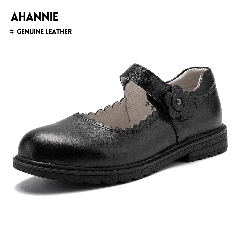

Ahannie Girls Leather School Uniform Mary Jane Flat Wedding Party Princess Black Dress Shoe Kids Uniform & School Shoes