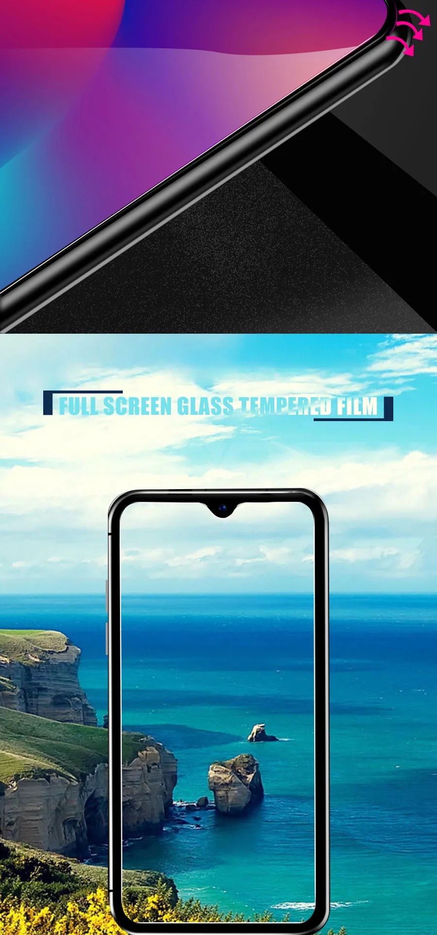9D полное покрытие закаленное Стекло для samsung Galaxy A30 A50 A10 A20 A40 A60 A70 A80 A90 A20E A40S M10 M20 M30 M40 защитная пленка
