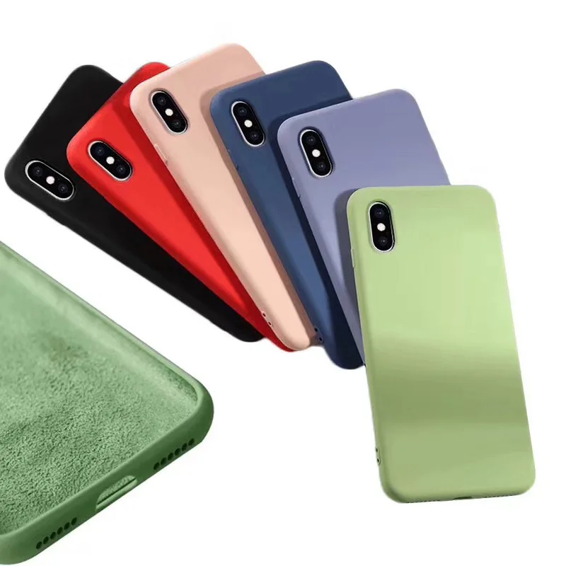 Solid Color Liquid Silicone iphonexs MAX Phone Case iPhone 8 Plus All Edges Included Shatter-resistant P30 Protective Case Appli
