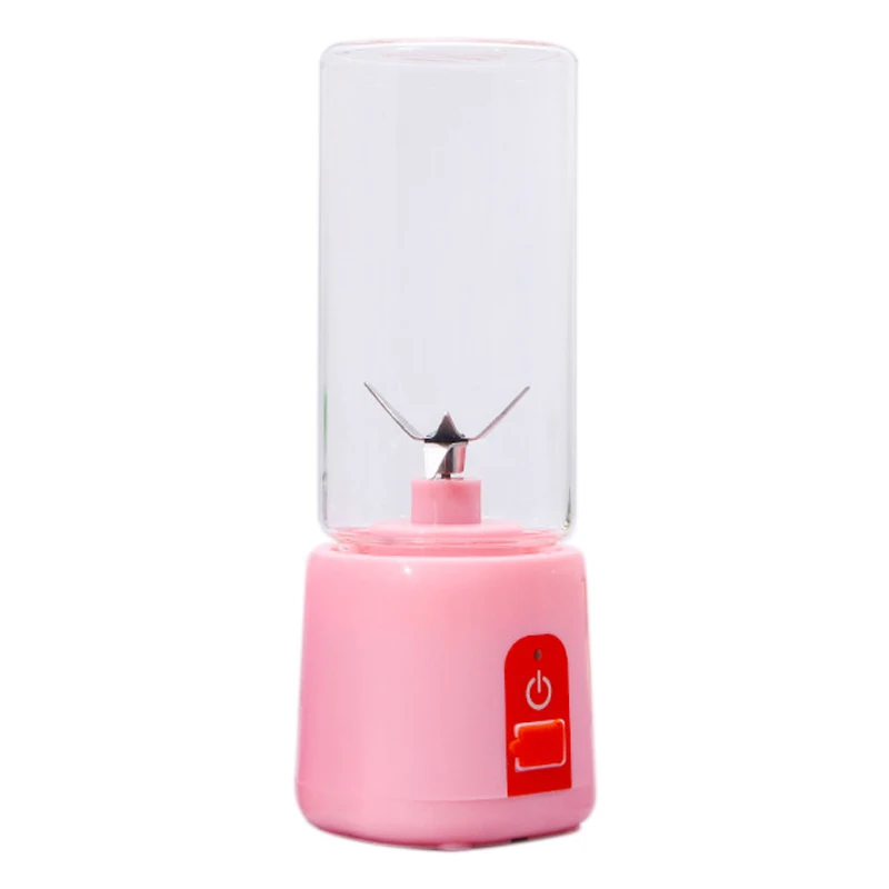 

480Ml Mixer Usb Charging Mode Portable Small Juicer Household Mixer Fruit Blender Juice Machine Smoothie Machine, Pink