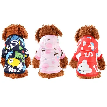 

Pet Dog Winter Clothes Warm Printed Cotton Padded Hooded Jacket Down windproof Hoodies Coat for Chihuahua Small Medium Dogs