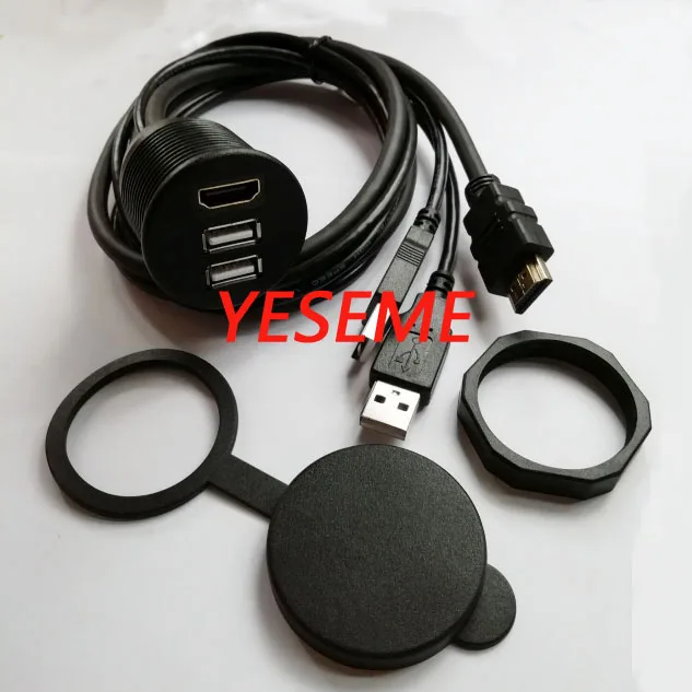 Car Stereo Dashboard Flush Mount Dual USB2.0 HDMI Male to Female AUX Cable | Электроника