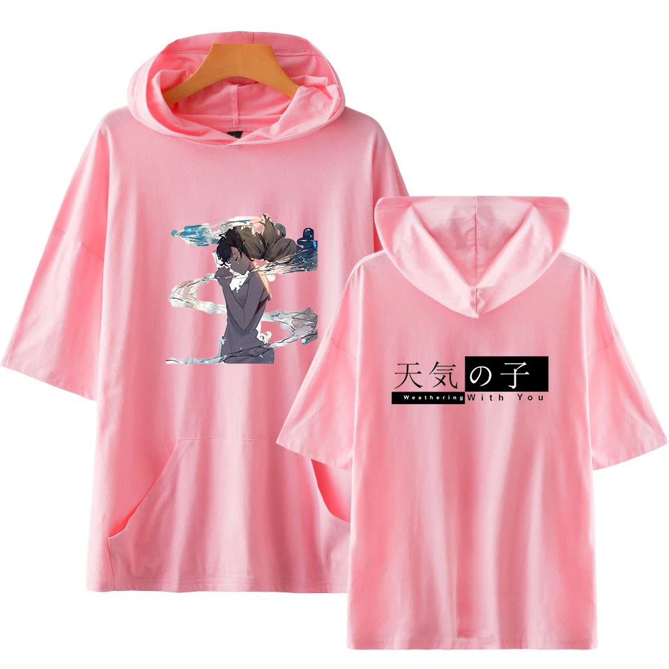 Сын погоды короткий рукав fucus напечатаны мужские HoodedTshirt Повседневная О-образным вырезом свободная harajuku летняя футболка для мужчин топы тройники