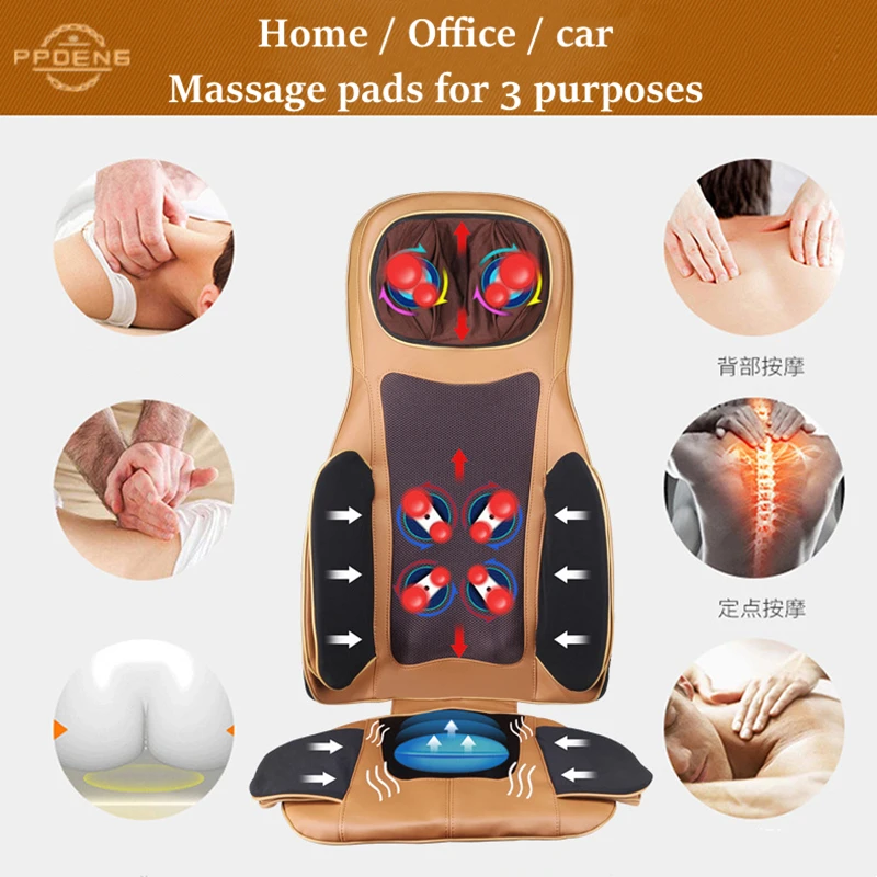 Electric Full Body Massager Chair Neck Back Waist Massage Cushion Shiatsu  Heat Vibration Kneading Massage Pad Home Car Massage - AliExpress