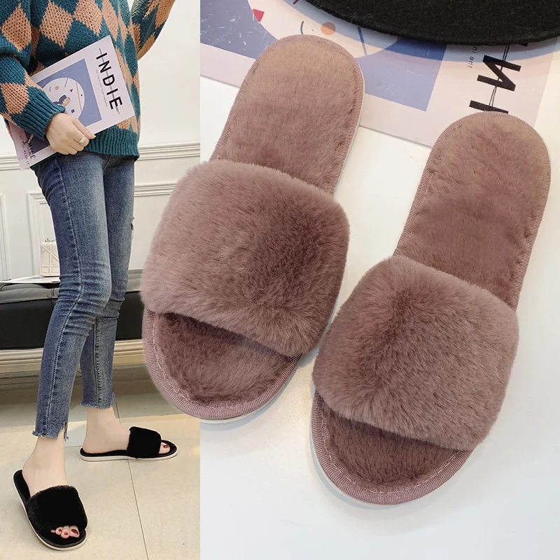 

Girls Shoe Plush Slipper Women's Autumn And Winter Household Indoors And Outdoors Floor Slippers Soft Bottom Sandals Social Fash